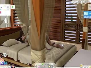 just saw sims 4 getting wild with the neighbor in bed
