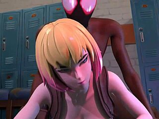 Fortnite animation featuring gwenpool and miles morales in 3d cartoon adventure