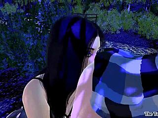 in this hentai, the goth futanari reveals her secret cock