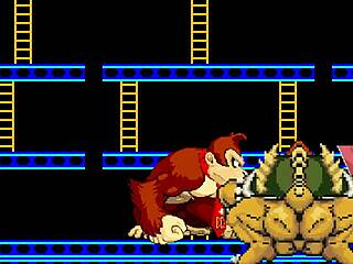 Bowser Koopa And Donkey Kong Vs Mario In Bareback Battle