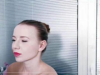 Blonde teen gives blowjob in hardcore porn18 casting interview!