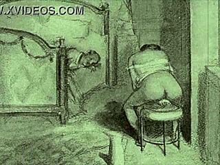 Podívej na tyhle vintage erotické kresby, čisté umění!