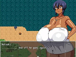 Tanned girl natsuki hentai game ep 11 the village chief masturbate on her while she is changing in public