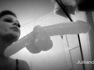 Brunette sophie dee takes that dildo deep down her throat