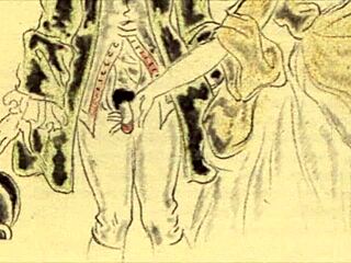 Intense vintage erotic cartoon illustration from anime hentai era