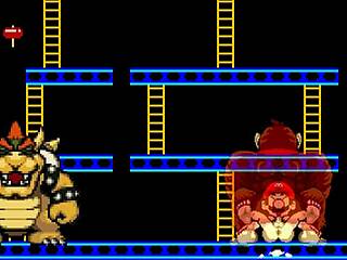 Bowser Koopa a Donkey Kong vs Mario v bareback bitke