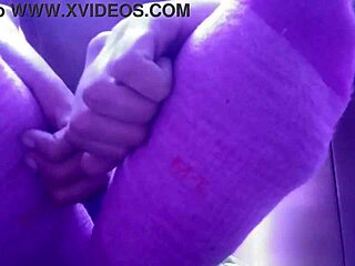 Showing off my new pink socks and tired feet after a long day of walking around.