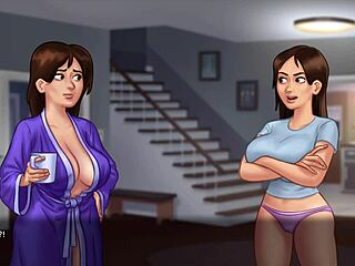 Busty Stepmom Flaunts Huge Breasts in Summertime Saga 3D Porn Game Replay