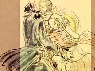 Intense vintage erotic cartoon illustration from anime hentai era