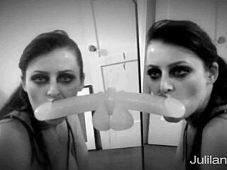 Brunette sophie dee takes that dildo deep down her throat