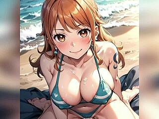 In this hot story, a petite teen with big tits gets fucked hard in her tight pink pussy and anal by a huge dick, moaning for more in this AI-generated hentai.