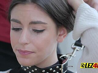 Fancy lesbians dominate with strapon play in luxurious house setting.