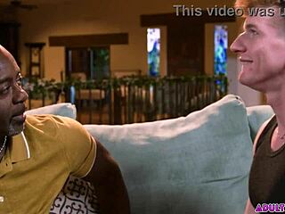 Black old man breaks in redhead twink with deep action.