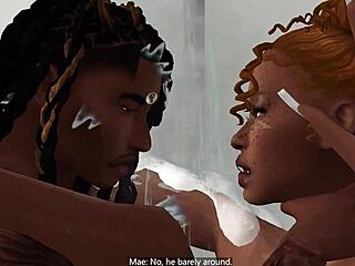 Mae bangs step-brother Moriah in early morning shower