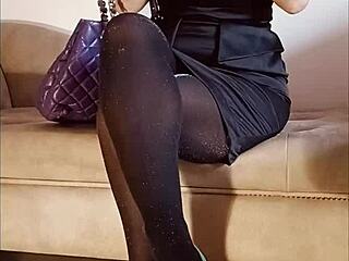 shiny pantyhose get soaked in pee during a solo fetish session. it's raw and unfiltered!