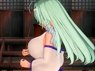 Cute Sanae Gives Big Tit Paizuri In 3D Hentai Animation With Creampie
