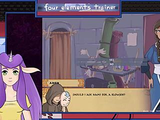 Nami gives blowjob in avatar game