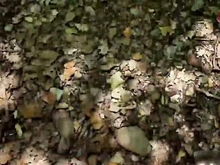 solo girl masturbates at camp