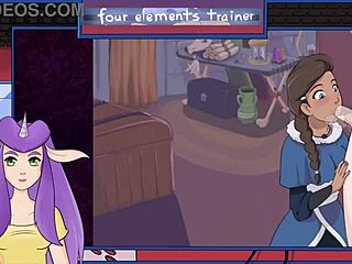 Nami gives blowjob in avatar game