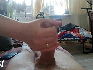 Best friend gives handjob to big cock