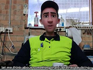 Przyrodniczy gej tata ucieka w fantazje stóp w pracy