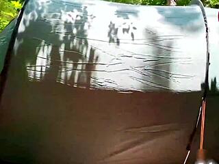 solo girl masturbates at camp