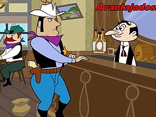 These naughty gay cowboys are having intense sex in the drawing. 😈