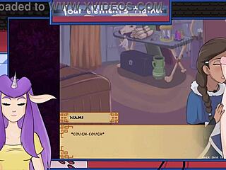 Nami gives blowjob in avatar game