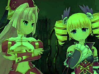 magicami - koihime muso collab with 3some riding 😏