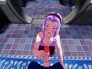 i fucked sakura doggystyle against the wall