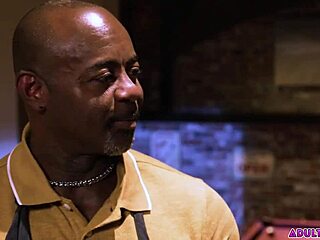 Black old man breaks in redhead twink with deep action.