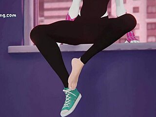 Spidey sex with gwen stacy and miles in doggy, creampie, monster cock, outdoor with window open!