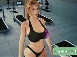 Blonde works out in clothes