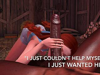 Redhead cartoon character cheats in interracial affair