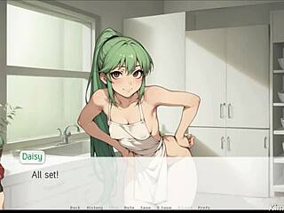 Big cock master gives a thigh job in the kitchen. She strips down, revealing her curvy frame for his pleasure.