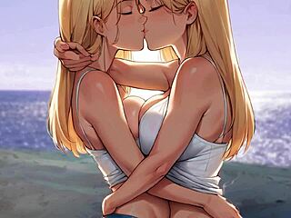 Futa shemale blows stepsister on crowded public beach in 3D hentai.
