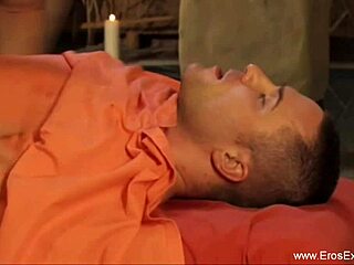 I give a gentle massage to his genitals