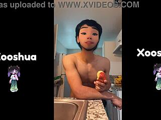 Cute gay twink with small tits gets his ass played with 😘