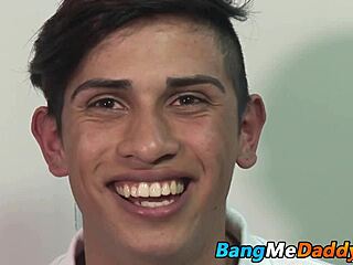 bareback twink sucks two hard daddy cocks while getting banged