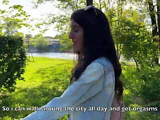 Girlfriend Orgasms Hard in Public Park with Toy Control by Flirtwithsb - Can You Believe This Wild Scene?