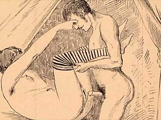 old-school erotic drawings bring vintage vibes to life