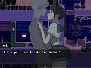 Dude, cumming on a girl's thighs in public at Nympho Village!