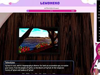 Vtuber LewdNeko játszik a forró harem játékkal.