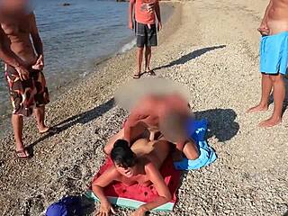 public orgy with milf cum covered on big tits