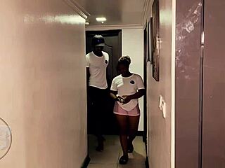 Big booty ebony girl enjoys alone time at home.