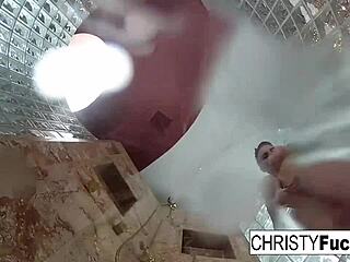 Steamy Shower Play With Christy and Dahlia. Behind-the-Scenes Lesbian Fun!