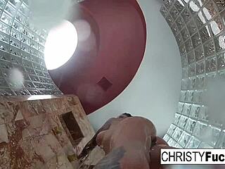 Steamy Shower Play With Christy and Dahlia. Behind-the-Scenes Lesbian Fun!