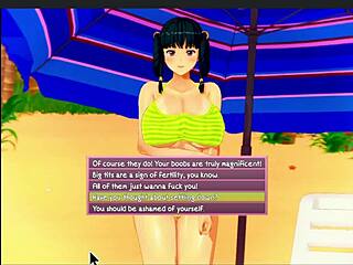 perfect day at the beach with mya in a hot 3d anime scene