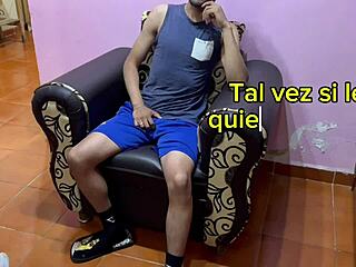 In the interview, the hetero with huge dick ends up in gay casting, leading to climax on the model.