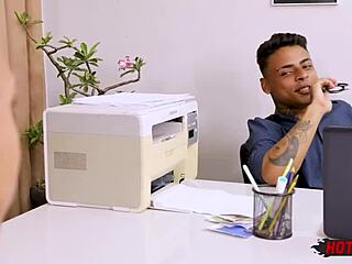 Novinho with huge cock dominates his boss